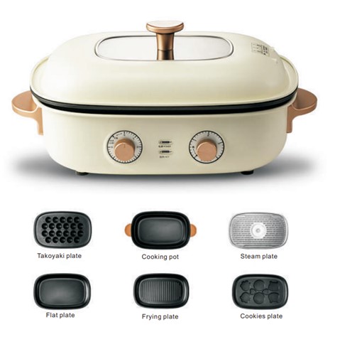 Multi function kitchen appliance- multi cooker with detachable plates