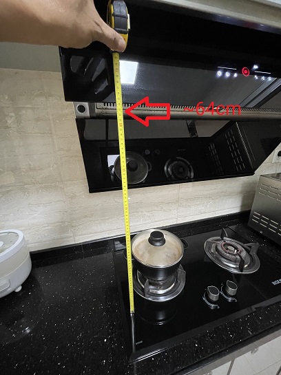How does a kitchen hood work - actual distance