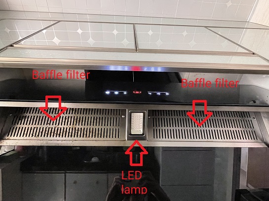 How does a kitchen hood work - LED and baffle filter