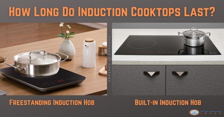 Image of a Freestanding induction Cooker on the left and a Built-in Induction Hob on the right