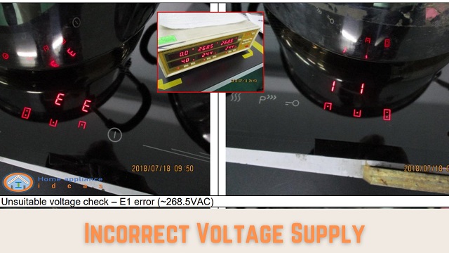 Induction Cooktop is being tested for over voltage supply check