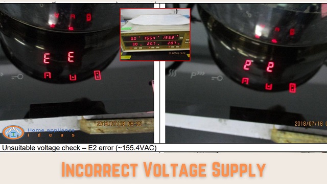 Induction Cooktop is being tested for low voltage supply check